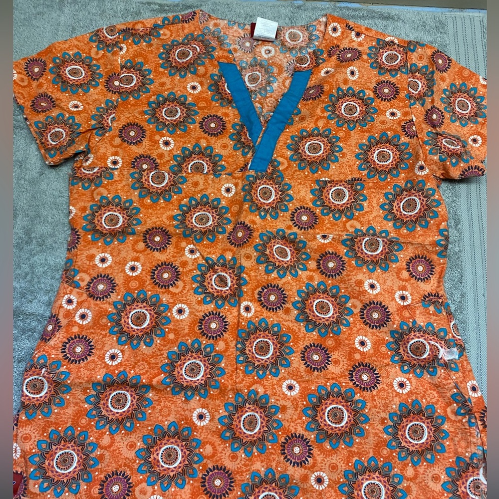 Orange Dickies scrub top